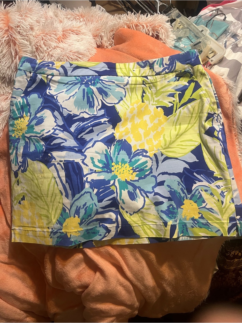 Rafaella Floral Mini Skort in Blue, Yellow & Green - Picture 2 of 5